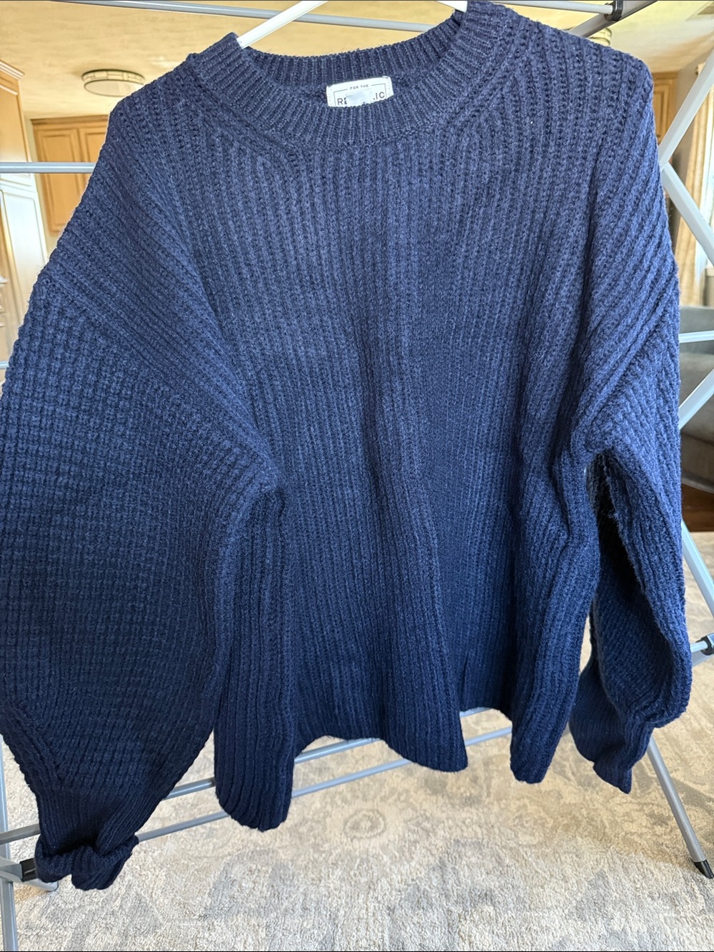 T.J.Maxx Deep Navy Ribbed Crewneck Sweater